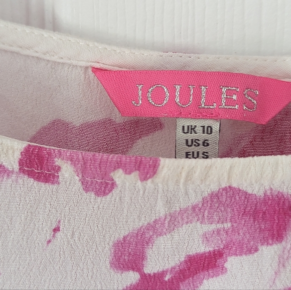 Joules white and pink blouse size 10 - Picture 5 of 8
